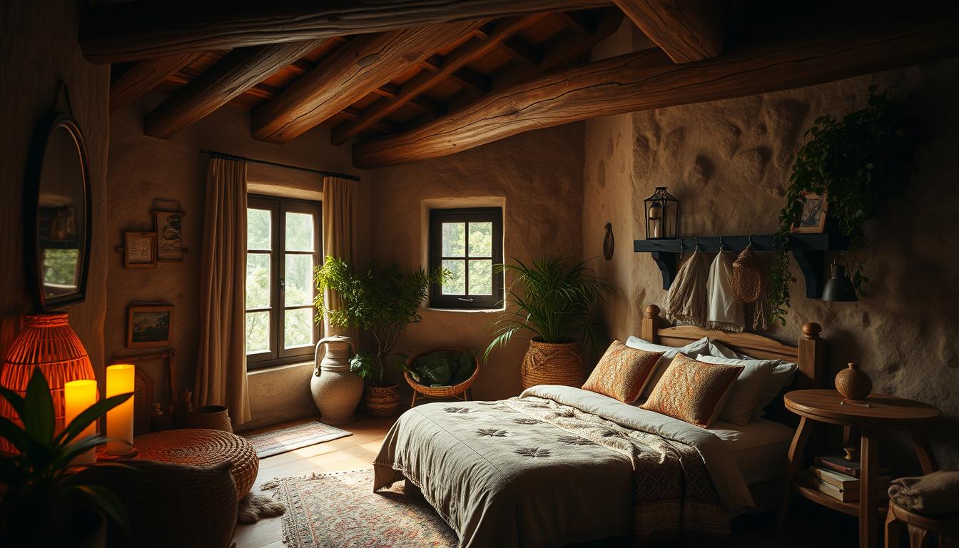 natural textures for forest bedroom decor
