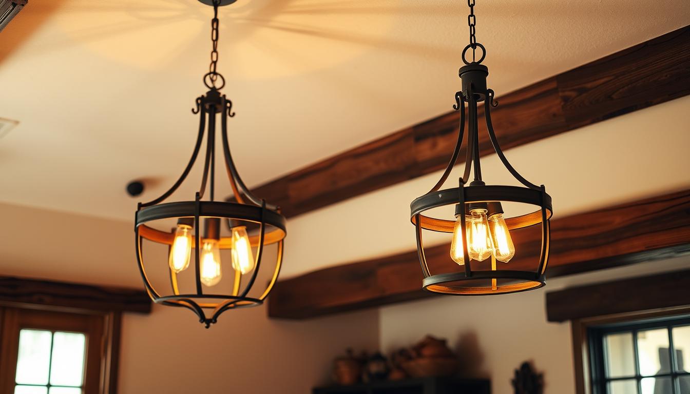ranch-style lighting for western bedroom decor